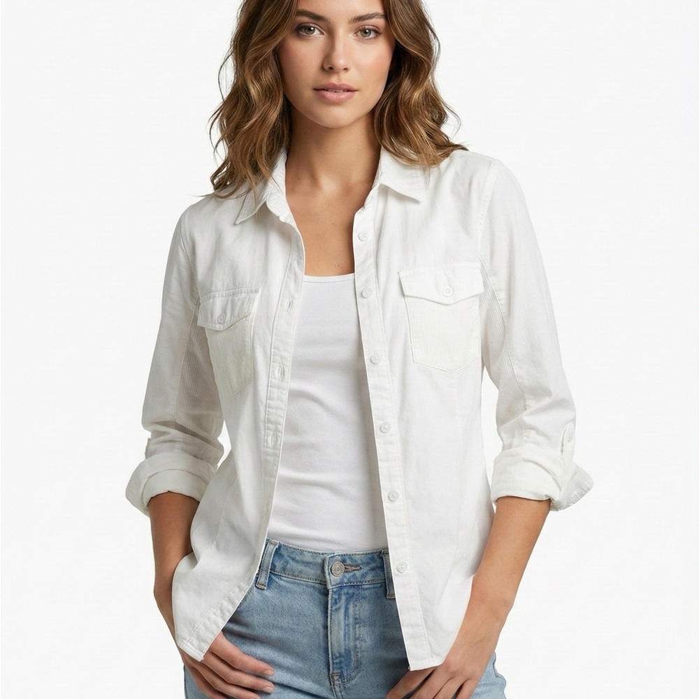 Classic White Button-Up Women's Top